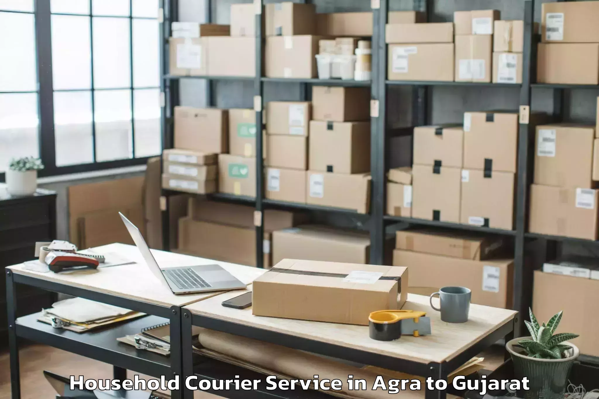 Book Agra to Bhiloda Household Courier Online